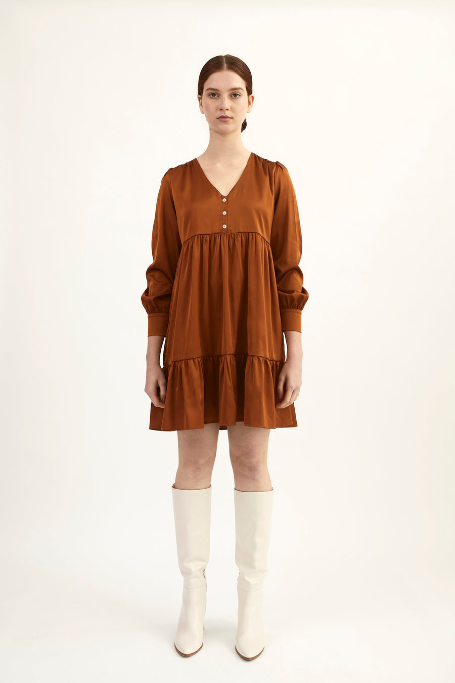 Paris winter camel dress