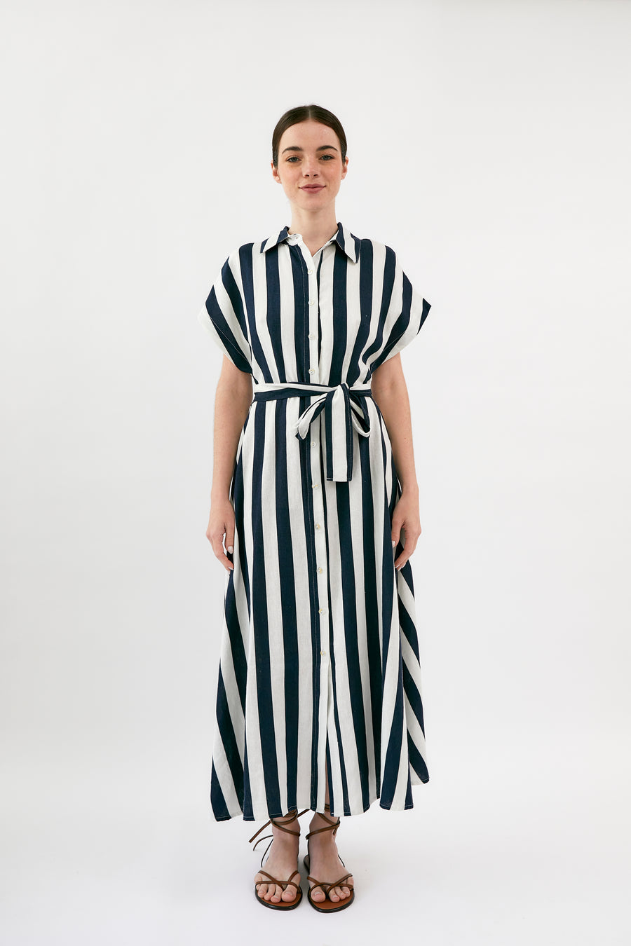 Valle Stripes Lino Dress